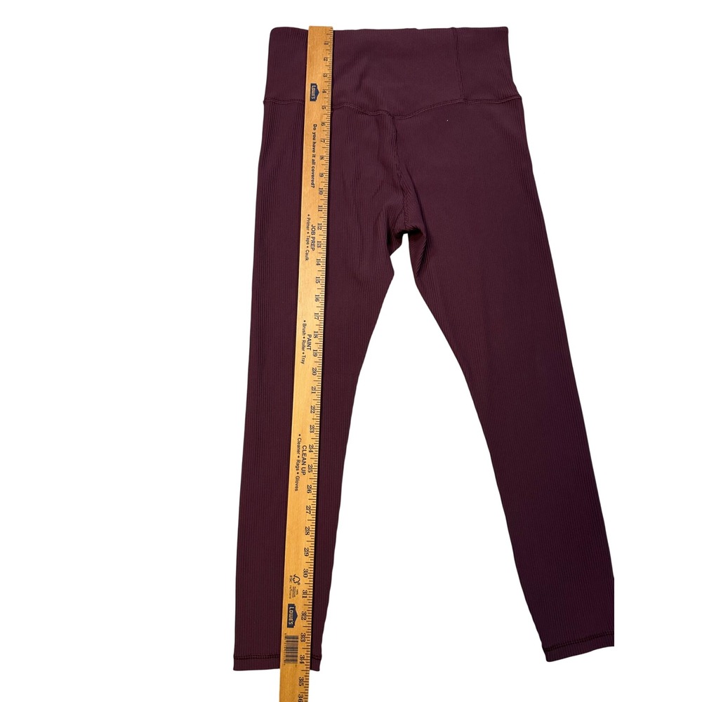 Athleta Elation Rib Tight Leggings Women's Burgundy High Rise Yoga Activewear - Picture 7 of 7